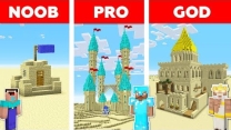 Minecraft NOOB vs PRO vs GOD: SAND CASTLE in Minecraft / Animation